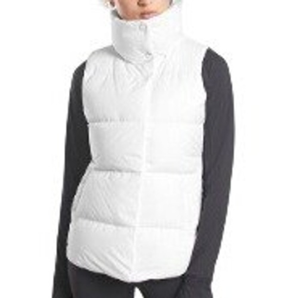 Athleta White Sleeveless Downtown Puffer Vest Size LP Large Petite